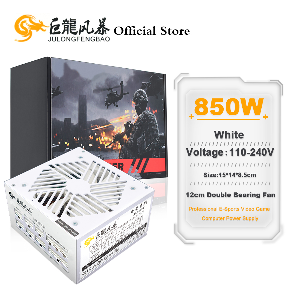 1000W White Modular Power Supply - Supply 110-240V permainan Fonte putih 850W