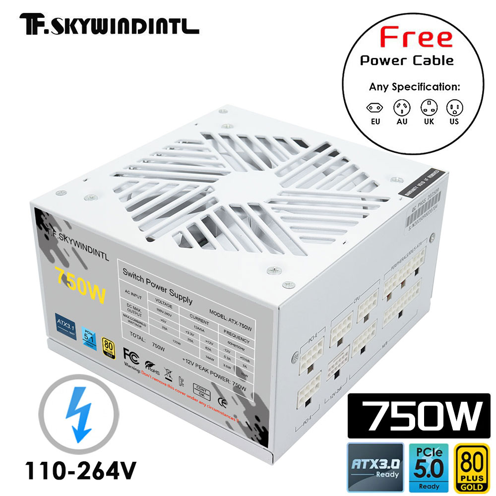 1000W White Modular Power Supply - White 750w 850w 1000W 1200W Watt