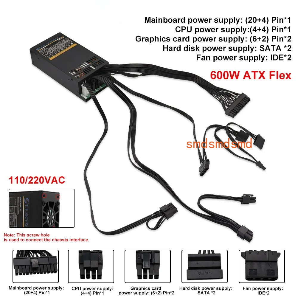 Catu Daya Modular 600W Kecil 1 - Flex Atx Power Supply 600W 1U ulasan dan harga