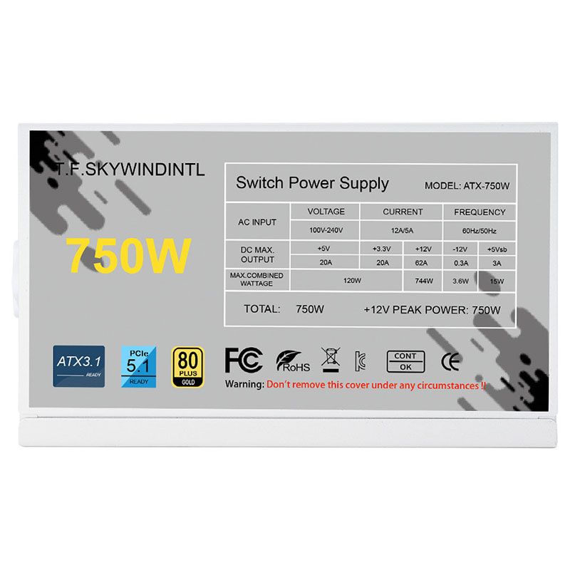 White 750w 850w 1000W 1200W Wa - 1000W White Modular Power Supply ulasan dan harga