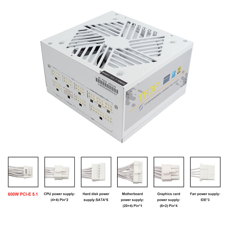 White 750w 850w 1000W 1200W Wa - 1000W White Modular Power Supply ulasan dan harga